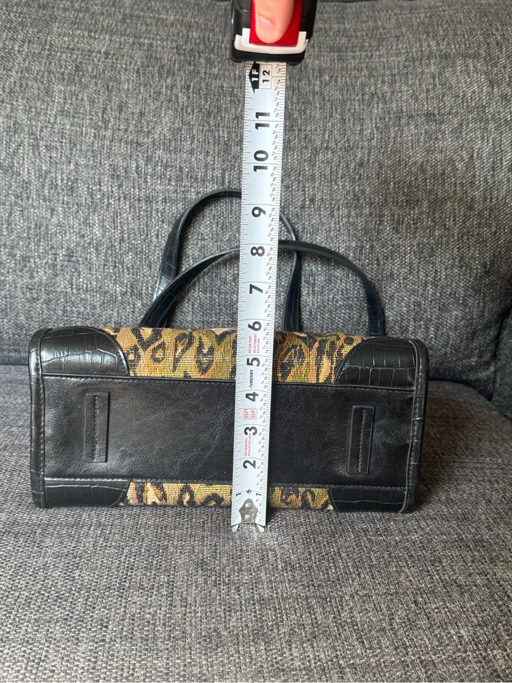 Y2K Bueno Leopard Print Shoulder Bag with Black Leather Trim & Butterfly Detail - Picture 14 of 15